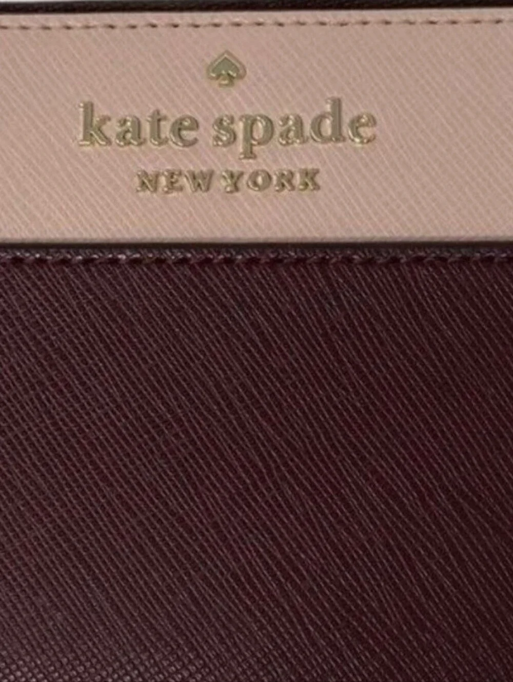 Kate Spade NWOT Staci Large Continental Rose Smoke & Burgundy Colorblock Wallet